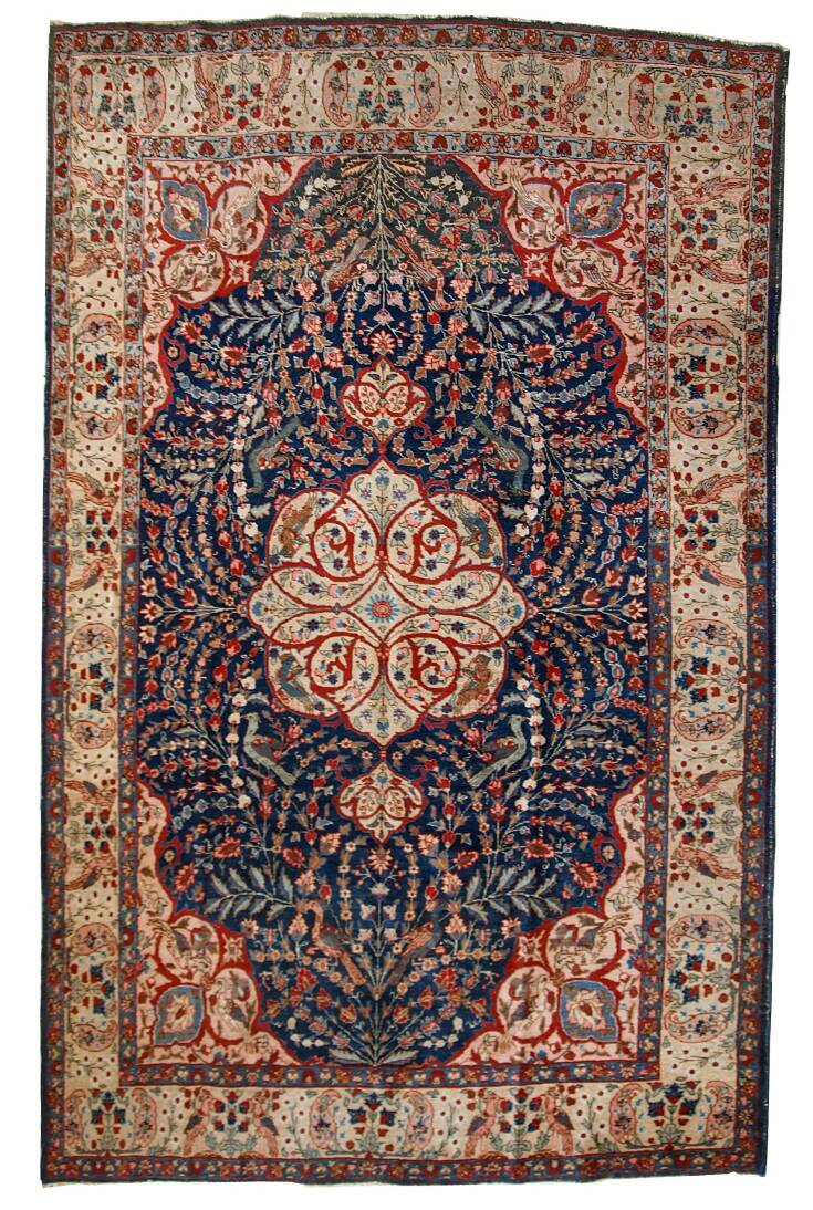 Tapis antique fait main Tabriz persan 190cm x 292cm (1920s)