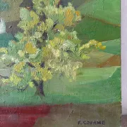 Lush landscape, oil on canvas signed F Courme
