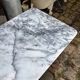 Grey marble bistro table with black cast iron ☐ 110 x 60 cm