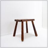 Brutalist solid wood side table