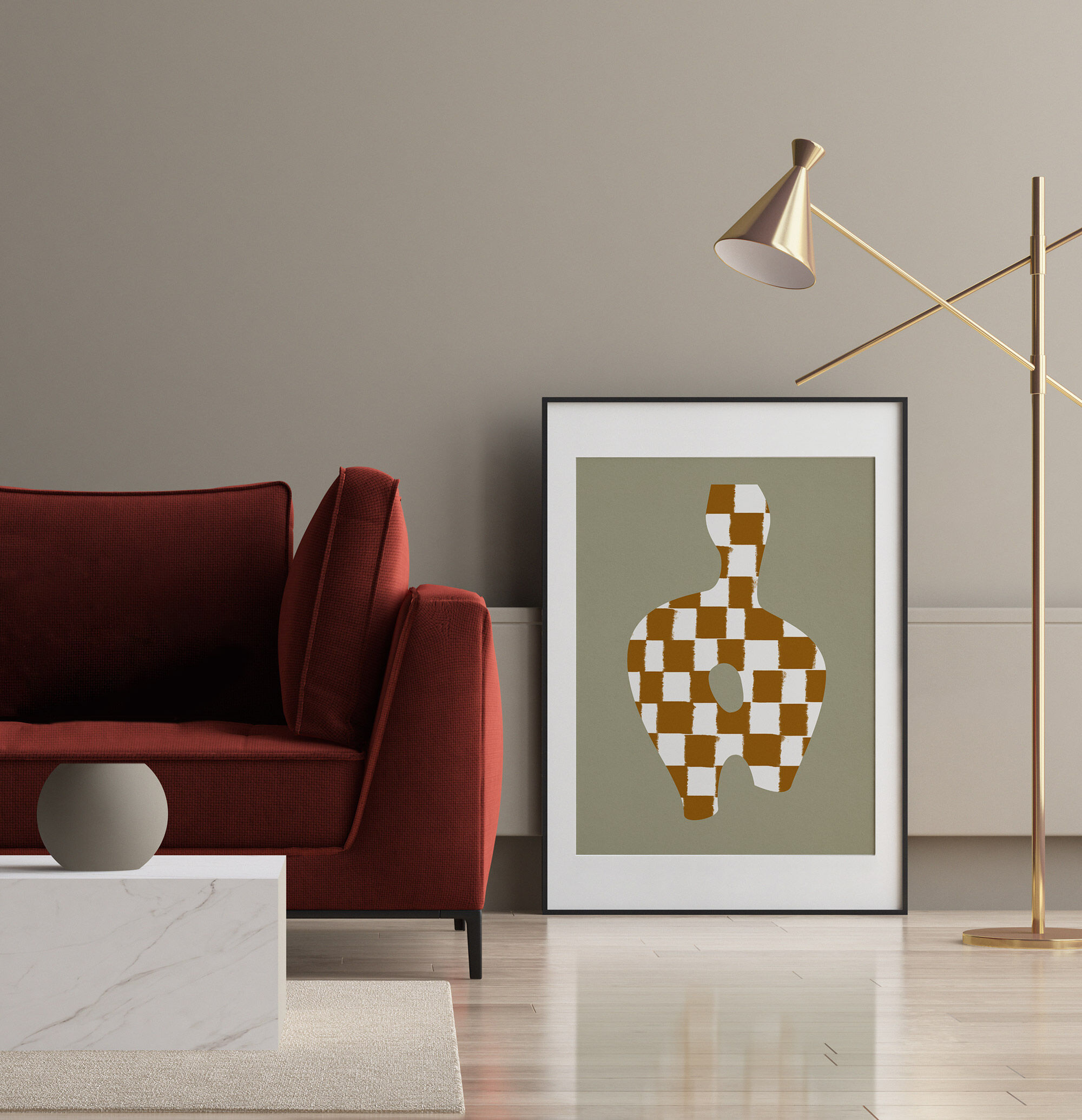 Chequers giclee art print, 50x70cm