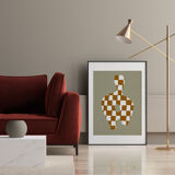 Chequers giclee art print, 50x70cm