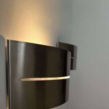 Pair of vintage wall lights, brushed metal, France 1980.