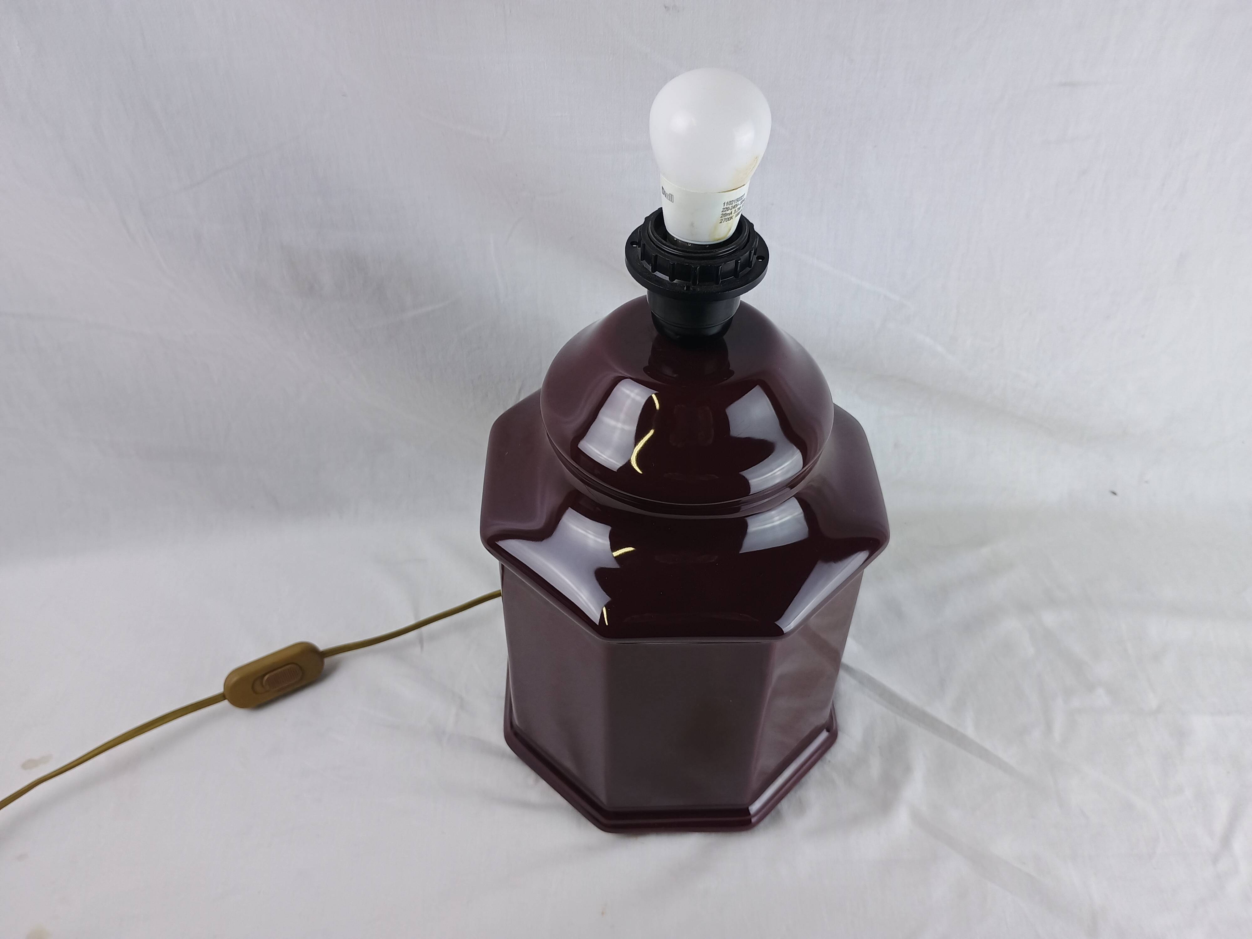 Vintage Black Ceramic Table Lamp Retro Chic