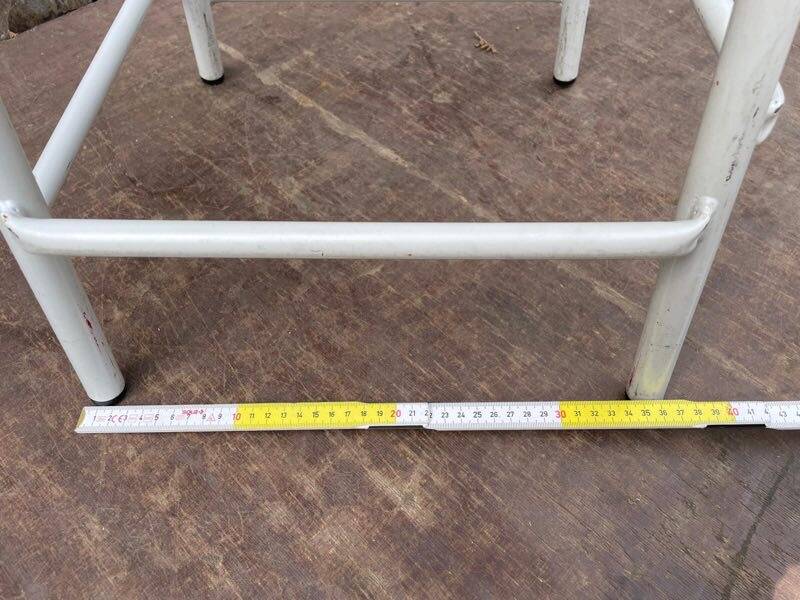 Vintage industrial stackable stool in wood and metal