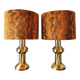 Pair of large vintage 1970s brass living room lamps