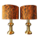 Pair of large vintage 1970s brass living room lamps