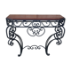 Console en fer forgé et bois massif, mid century