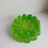 Lime tinted glass candle holder