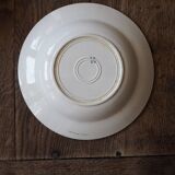 Set of 12 green patterned soup plates, Badonviller earthenware