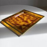 Lucite and gold metal tray by Christian Dior