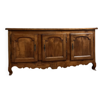 Sideboard In Walnut Three Doors Louis XV Period XIII Eme Century