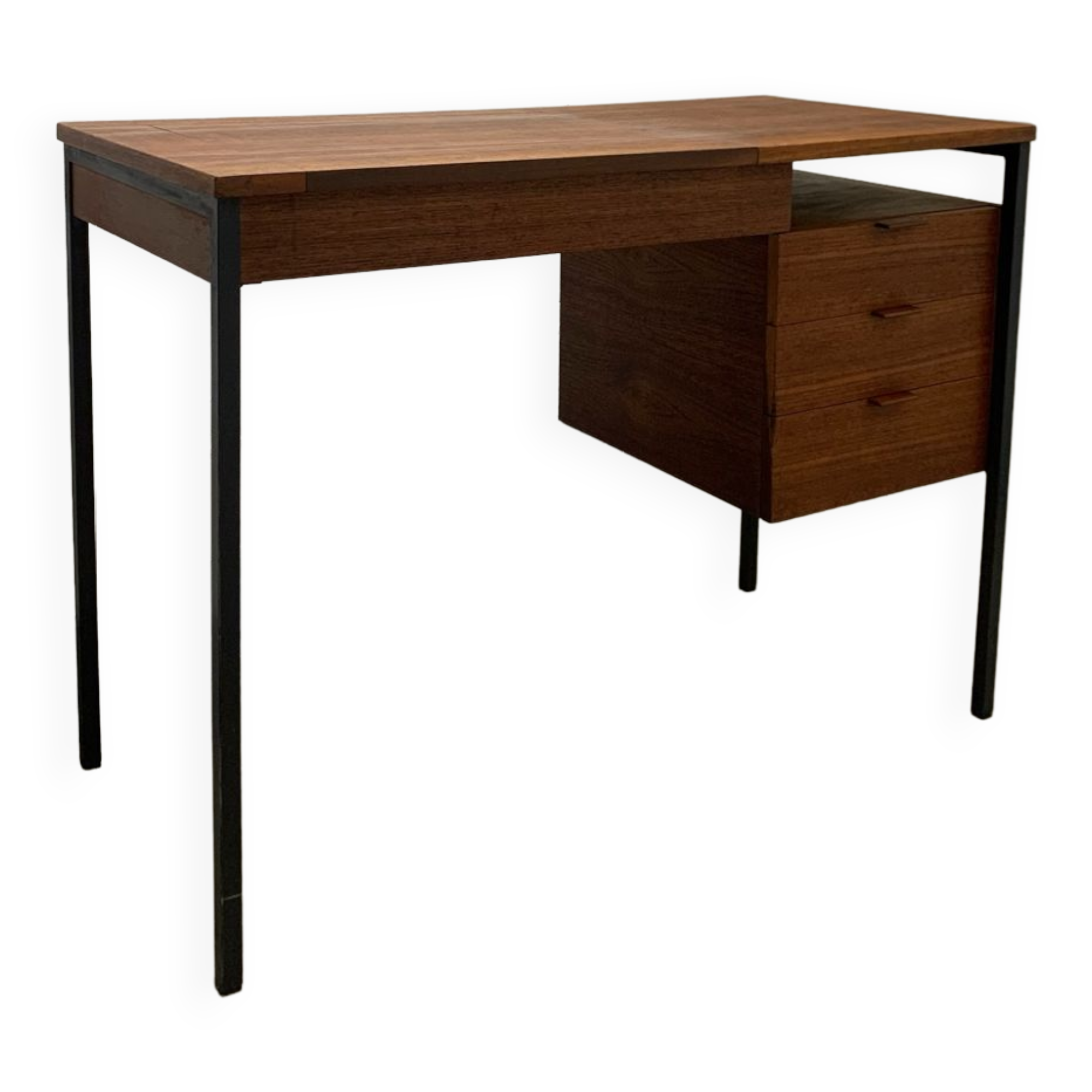 Scandinavian desk in teak & metal 1960s