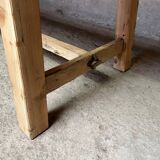 Old fir farm table 1930-1950 vintage country table