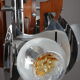 Mazzega chandelier in murano glass, chrome and wood, 1970's