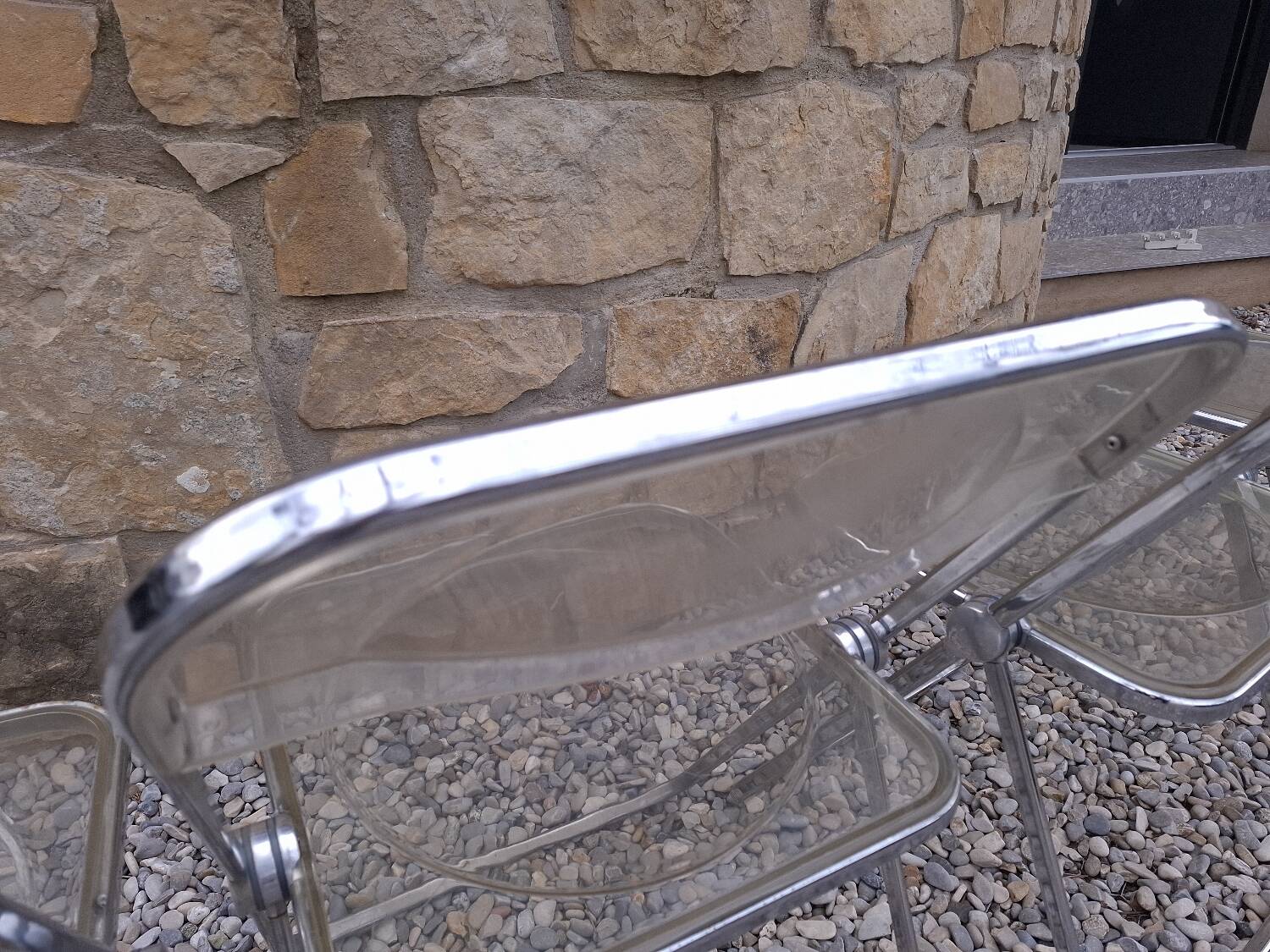 5 vintage 70'S chairs + Giancarlo Piretti Castelli support