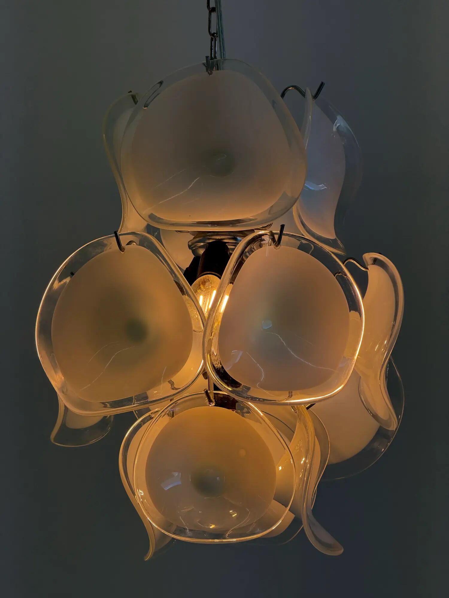 Gino Vistosi Murano glass chandelier with glass discs