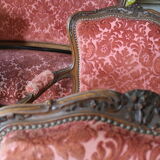 Louis XV style rocaille lounge, 4 armchairs and a bench seat