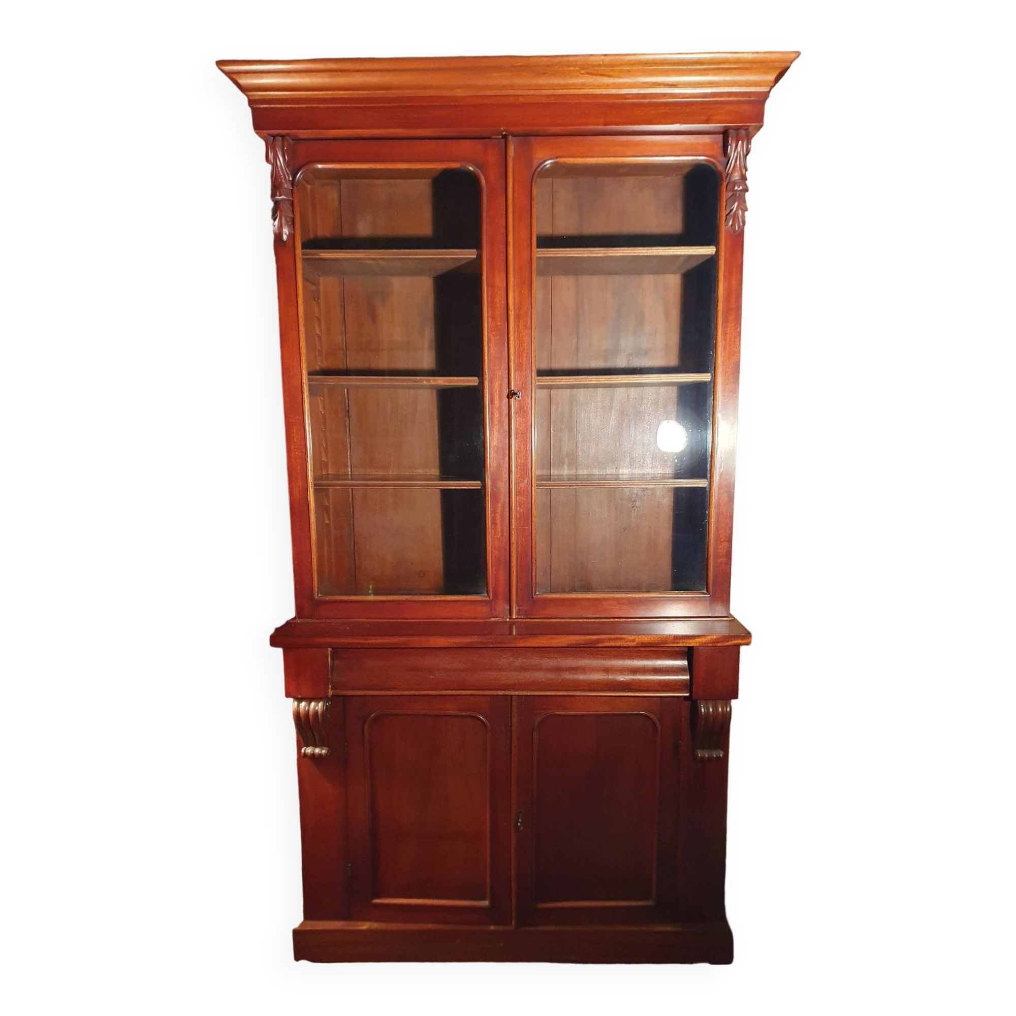 Small late 19th century English mahogany bookcase