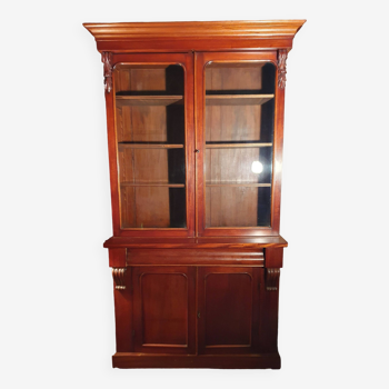Small late 19th century English mahogany bookcase