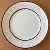 6 assiettes plates anciennes en faïence de Longchamp