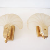 Pair of glass shell sconces