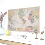 Large planisphere world map 105 by 74cm
