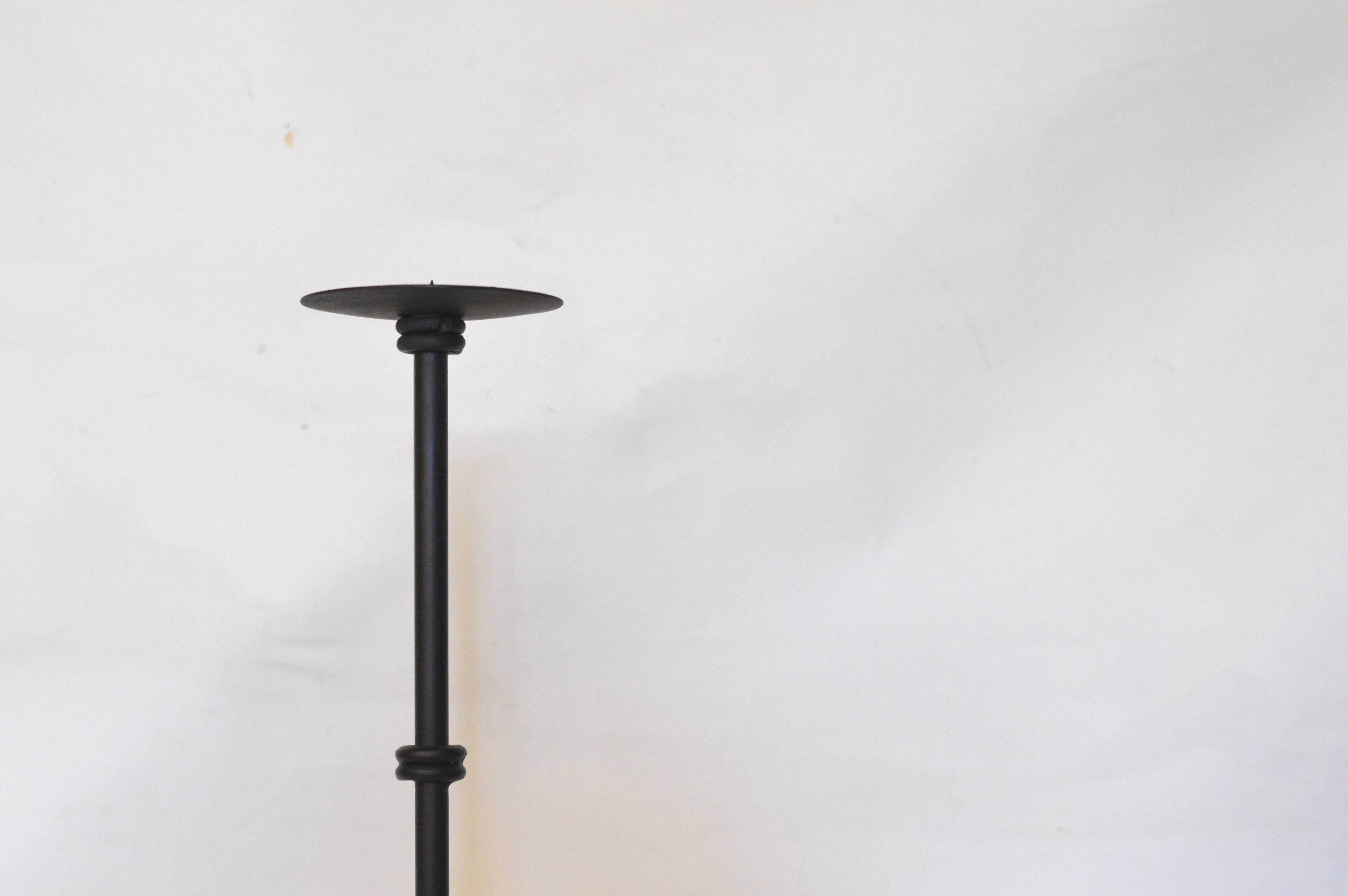 Brutalist iron candlestick, 1950s