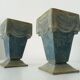 Pair of old art deco vases in enameled cast iron