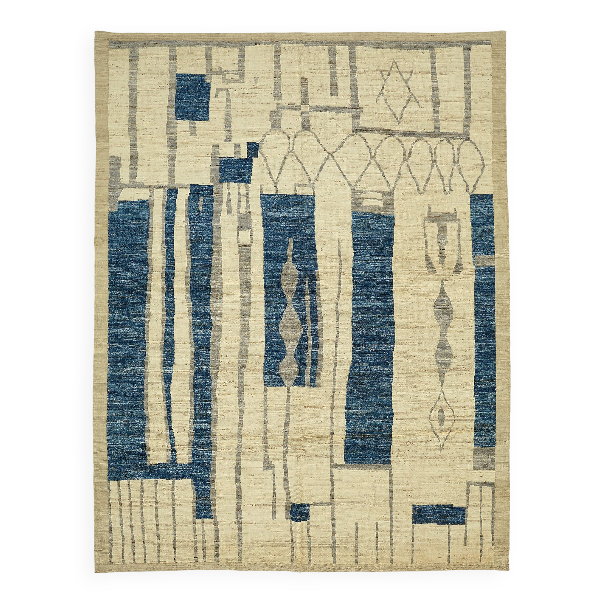 Handmade Tribal Decorative 280 cm x 370 cm Beige Wool Carpet