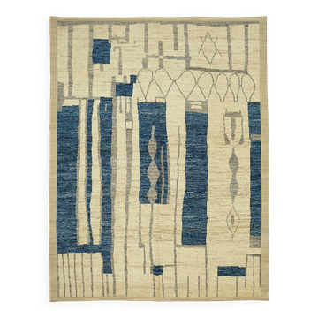 Handmade Tribal Decorative 280 cm x 370 cm Beige Wool Carpet