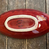 Set of 3 Vintage Red Oriental Ceramic Pocket Vases with Black Decor