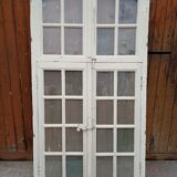 Old arched house window / transom, hammered glass, cremone