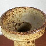 Mid-century Danish studio ceramic candlestick signed Aage Würtz, 1960s.