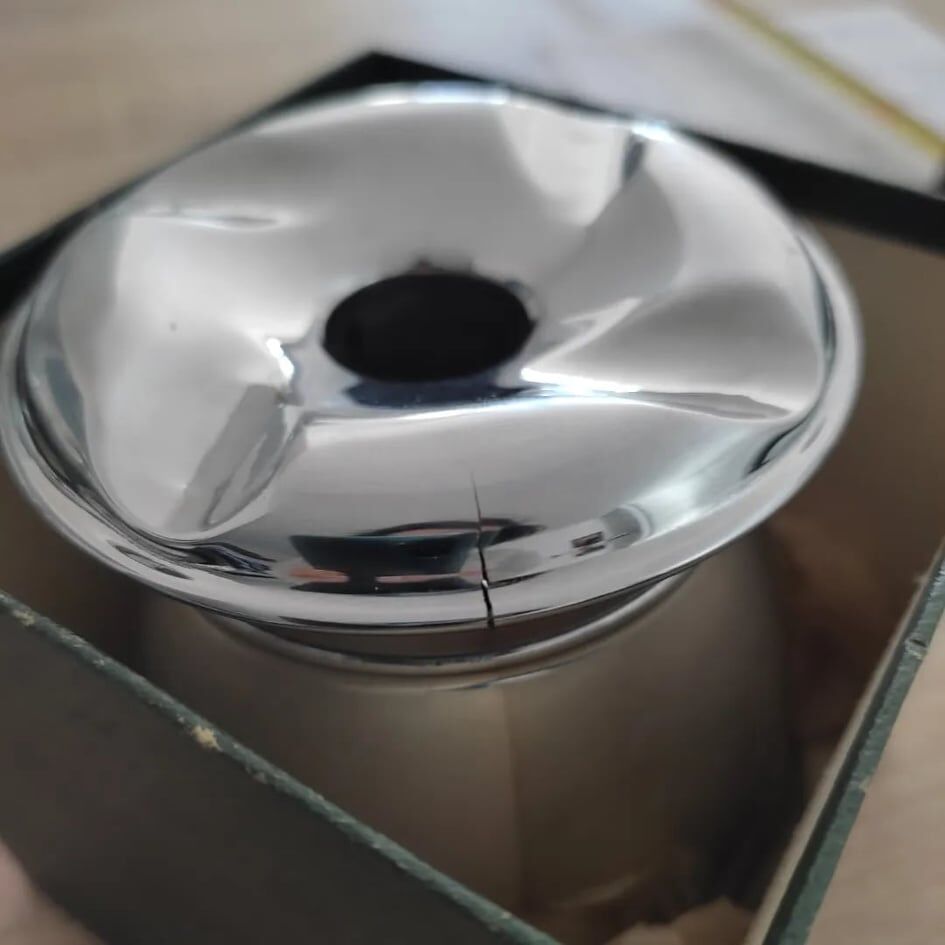 Vintage ashtray "French Café/Bar" in solid copper, 40s in its original box.