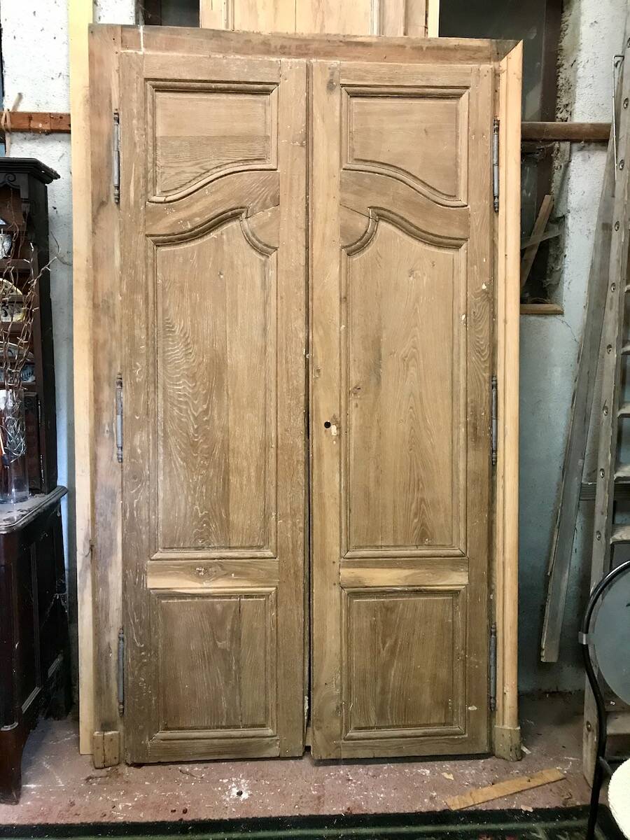 Pair Of Double Sided Oak Doors 18th Century