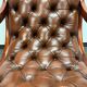 Chesterfield Brown Leather Rocking Chair