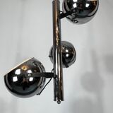 Goffredo Reggiani, three lights chrome chandelier from 70s