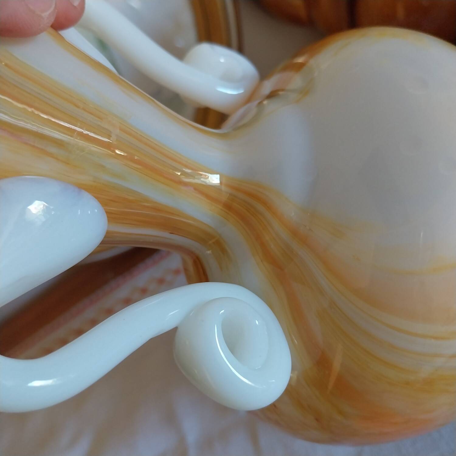 Vase in opaline and marbled glass paste Italy