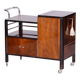 Czech Art Deco Trolley Walnut and Chrome-Plated Steel from Thonet, 1930s