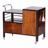 Czech Art Deco Trolley Walnut and Chrome-Plated Steel from Thonet, 1930s