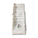 8 hand-embroidered napkins