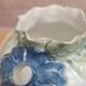 Flower vase in earthenware, blue floral decoration – antique