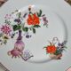 Set of 6 porcelain plates, floral and fruit patterns, 20 22 cm