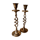 Set de 2 bougeoirs scandinaves en laiton