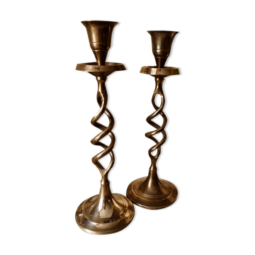 Set de 2 bougeoirs scandinaves en laiton