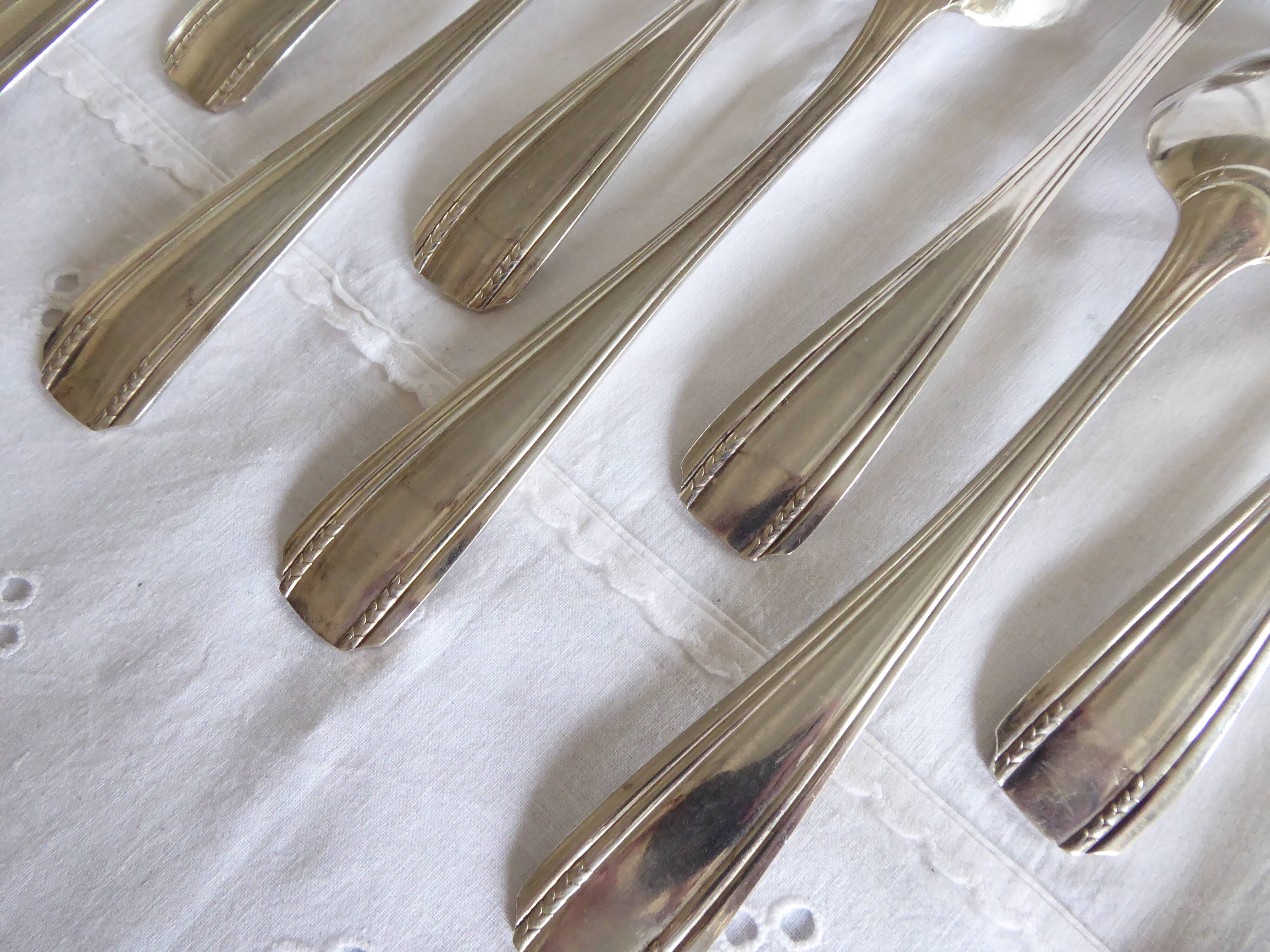 Orbrille JB silver metal cutlery set 37 pieces