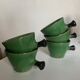 Set of 5 cups in green glazed clay Dieulefit 1960