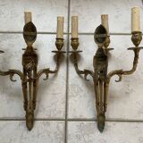 Pairs of Louis XVI bronze wall lamps