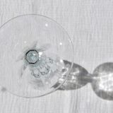 Set of 6 champagne flutes, swirling glass